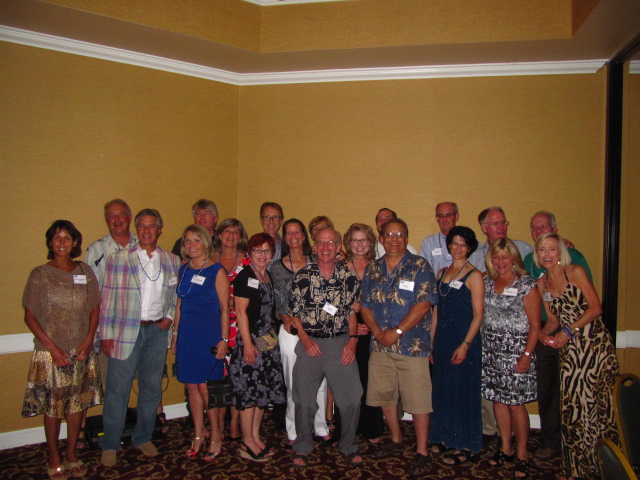 Front row, left to right: Terry Krasno Cohee, Bruce Gilbert, Penny Nelson Eagle,  Chris Partleton,  Ken Head, Scott Dizack, Anne Glicklich Bucheger, Siri Hoffmann Zenz, Heidi Pabst. Row 2: Kevin Lehner, Debbie Snyder Tietjen, Betsy Blaney, Linda Rice Lasser. Row 3: Dave Kasik, Jon Guilbert, can't make out the next two; help Betsy with who these folks are, Rob Hevey, Dave Abbott, Ron Flagg.